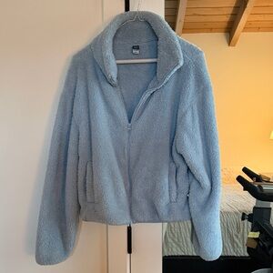 Old Navy Light Blue Cropped Teddy Jacket